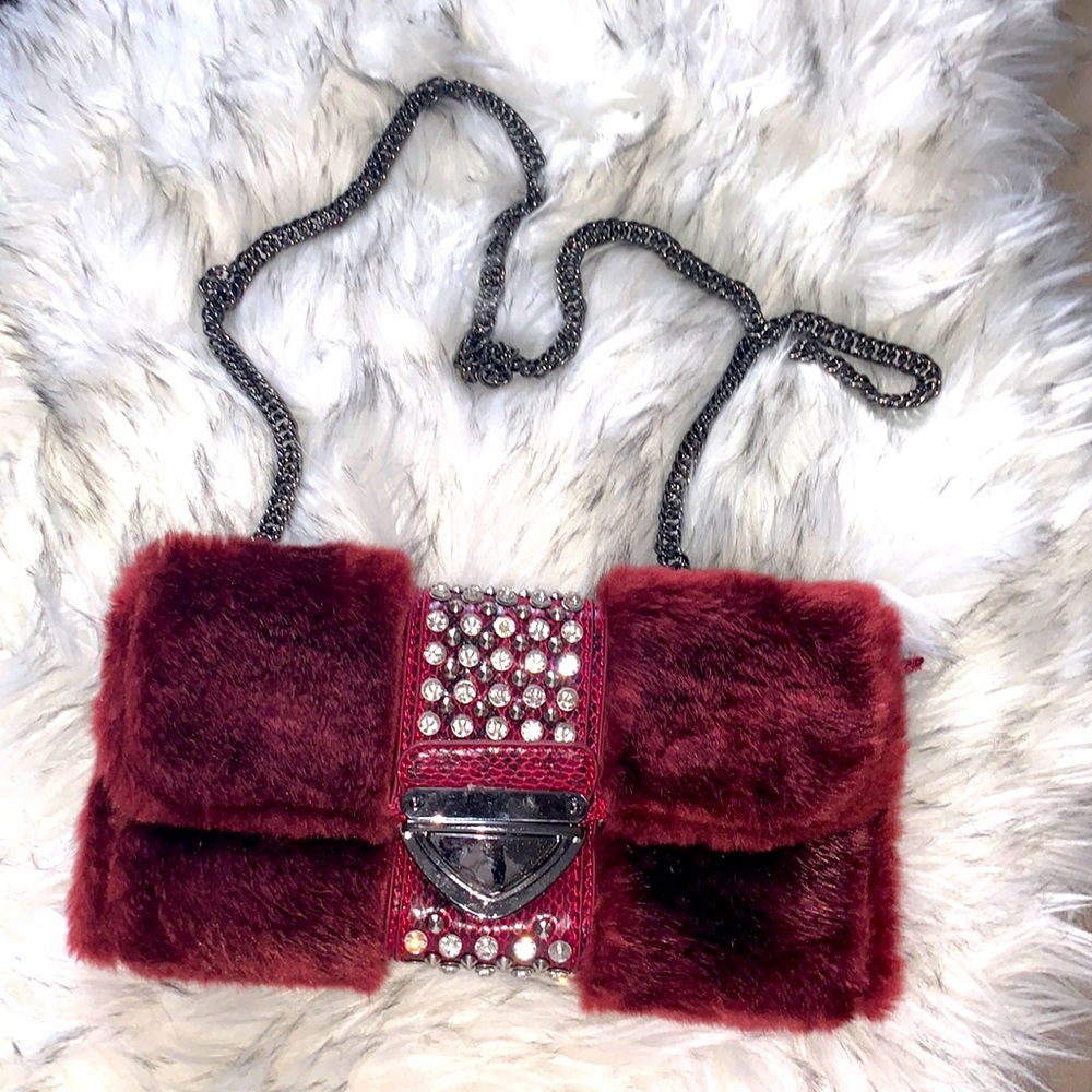 Funky Fur Rhinestone Stud crossbody